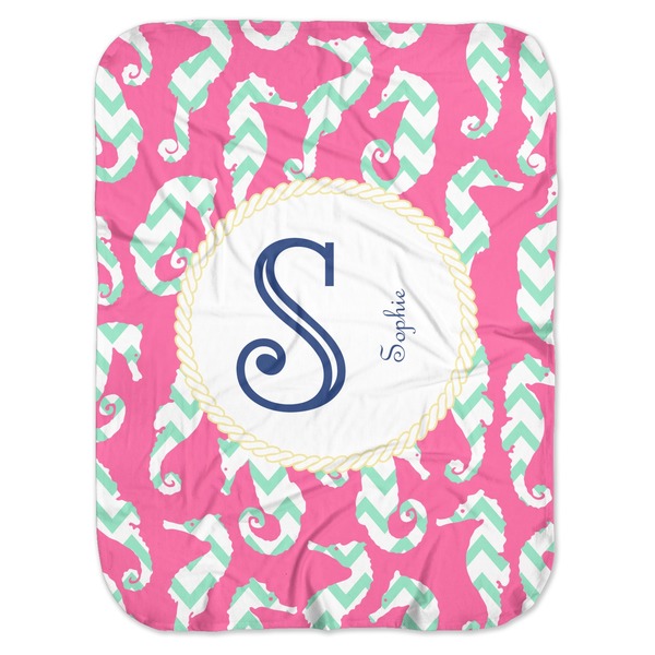 Custom Sea Horses Baby Swaddling Blanket (Personalized)