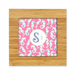 Sea Horses Bamboo Trivet with Ceramic Tile Insert (Personalized)