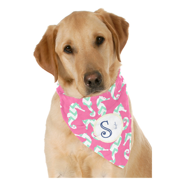 Custom Sea Horses Dog Bandana Scarf w/ Name and Initial