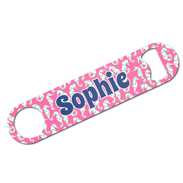 Custom Sea Horses Bar Bottle Opener w/ Name and Initial