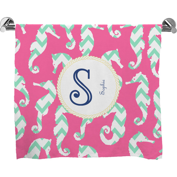 Custom Sea Horses Bath Towel (Personalized)