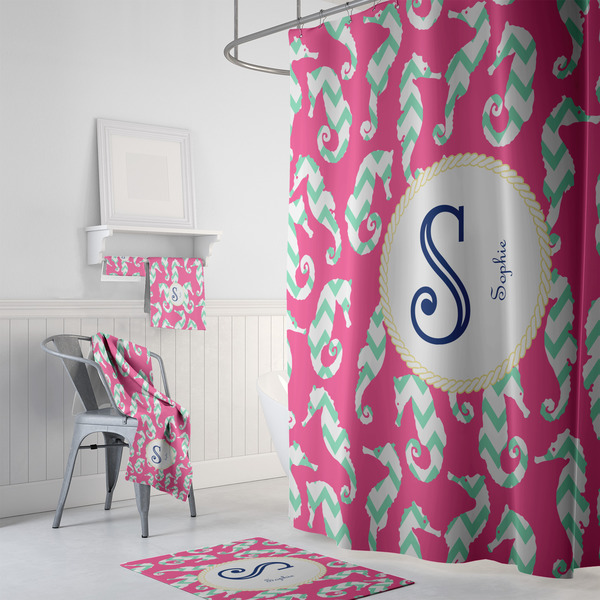 Sea Horses Bath Towel Sets - 3-piece - In Context