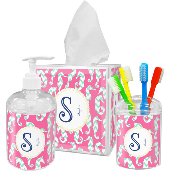 Sea Horses Bathroom Accessories Set (Personalized)