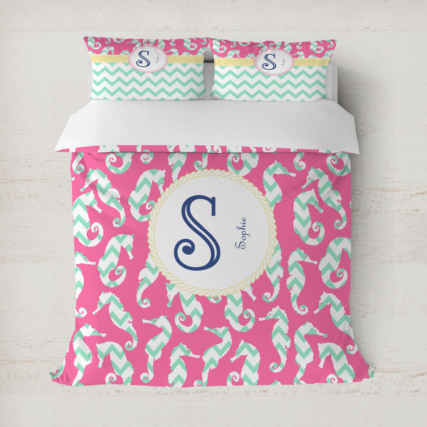 Custom Sea Horses Duvet Cover Set - Full / Queen (Personalized)