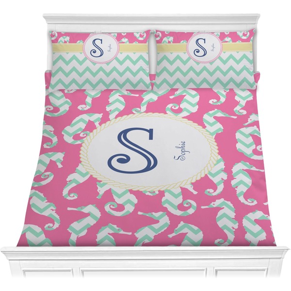 Custom Sea Horses Comforter Set - Full / Queen (Personalized)