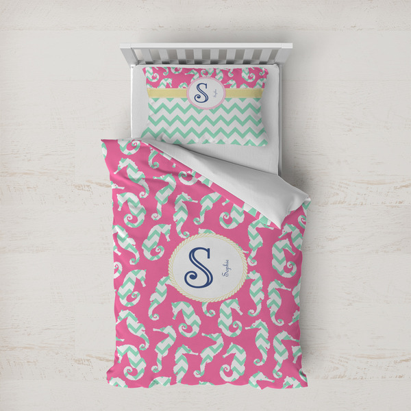 Custom Sea Horses Duvet Cover Set - Twin XL (Personalized)