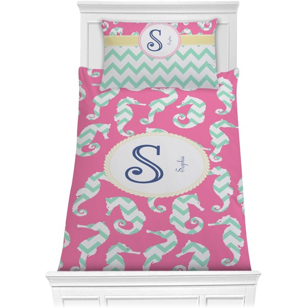 Custom Sea Horses Comforter Set - Twin XL (Personalized)