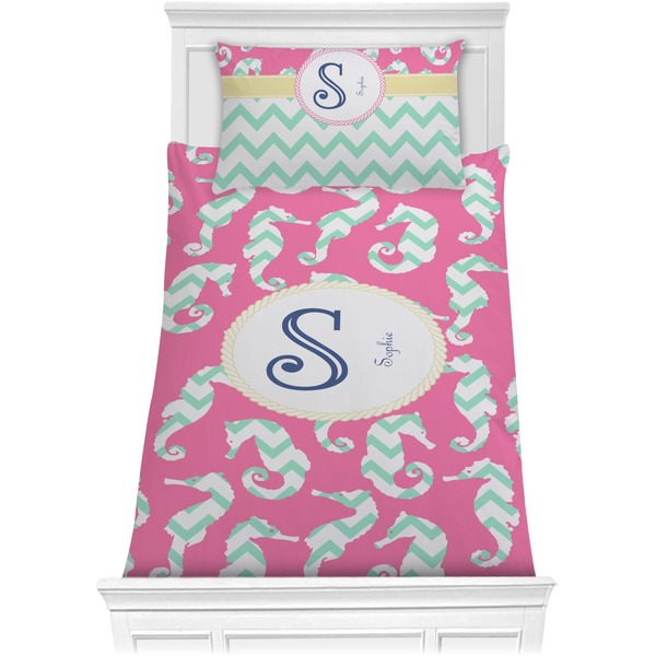 Custom Sea Horses Comforter Set - Twin (Personalized)