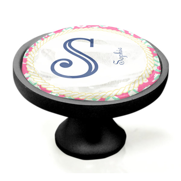 Sea Horses Black Custom Cabinet Knob (Side)