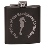 Sea Horses Black Flask Set (Personalized)