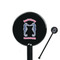 Sea Horses 5.5" Round Plastic Stir Sticks - Black - Single Sided (Personalized)