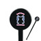 Sea Horses 7" Round Plastic Stir Sticks - Black - Double Sided (Personalized)