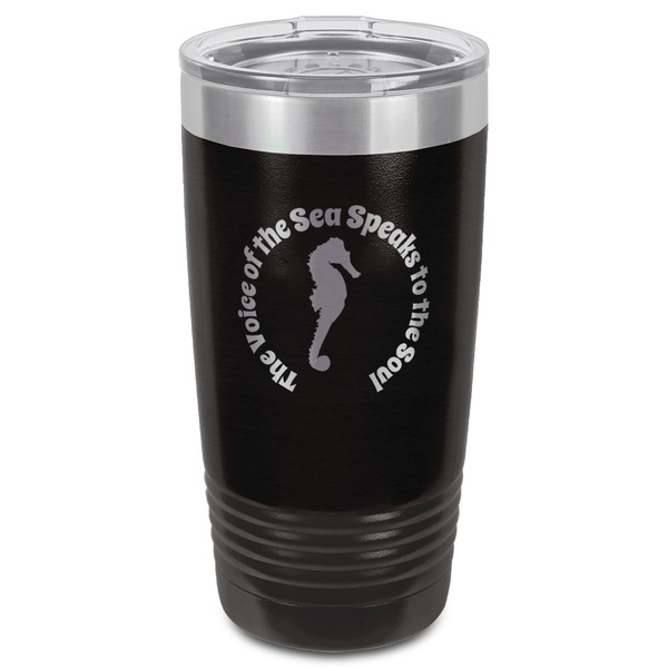 Sea Horses Black Polar Camel Tumbler - 20oz - Front