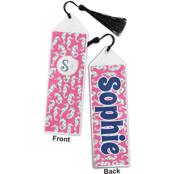 Sea Horses Bookmark with tassel - Front and Back