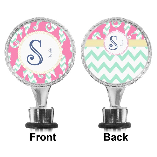 Sea Horses Bottle Stopper - Front and Back