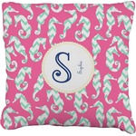 Sea Horses Faux-Linen Throw Pillow 26" (Personalized)