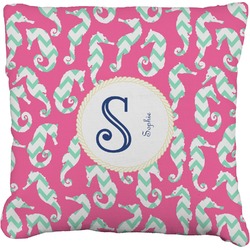 Sea Horses Faux-Linen Throw Pillow 26" (Personalized)