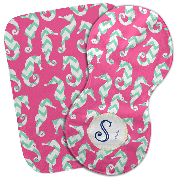 Custom Sea Horses Burp Cloth (Personalized)