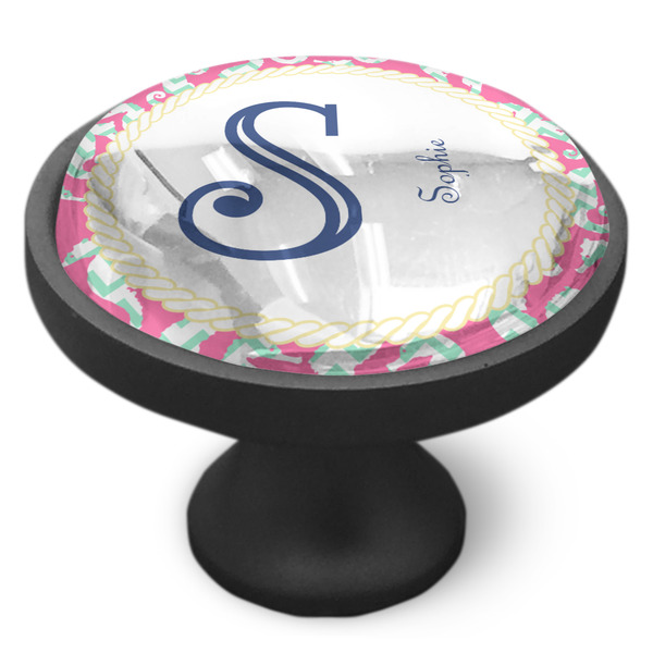 Sea Horses Cabinet Knob - Black - Side