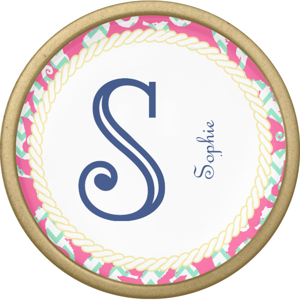 Sea Horses Cabinet Knob - Gold - Front