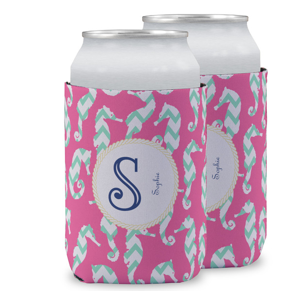 Custom Sea Horses Can Cooler (12 oz) w/ Name and Initial
