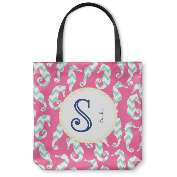 Custom Sea Horses Canvas Tote Bag - Small - 13"x13" (Personalized)