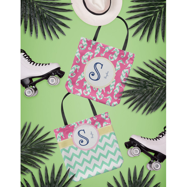 Sea Horses Canvas Tote Lifestyle Front and Back