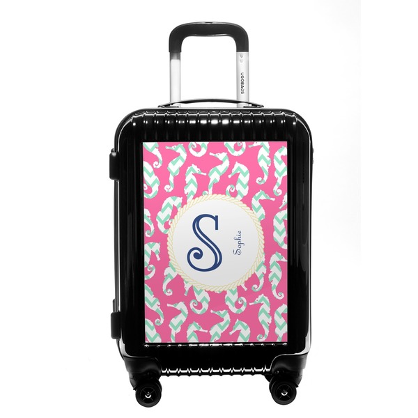 Custom Sea Horses Carry On Hard Shell Suitcase (Personalized)
