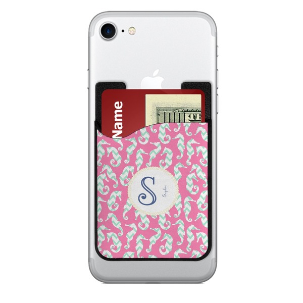 Custom Sea Horses 2-in-1 Cell Phone Credit Card Holder & Screen Cleaner (Personalized)