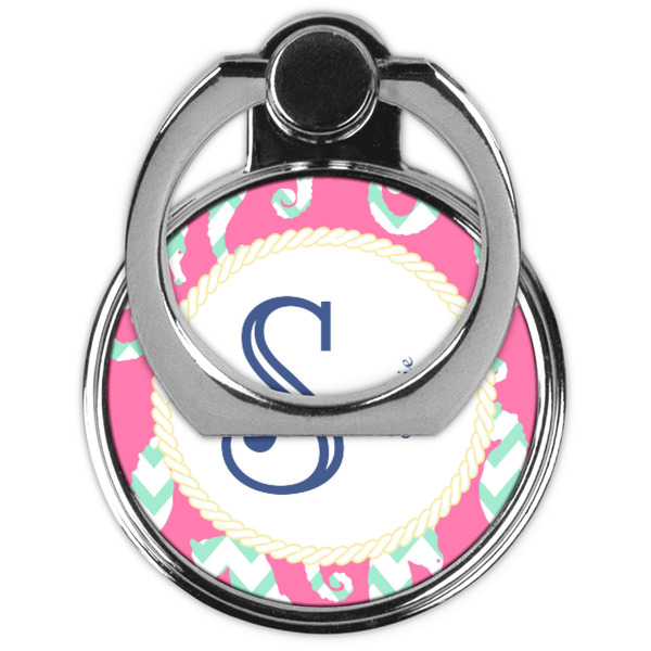 Sea Horses Cell Phone Ring Stand & Holder - Front (Collapsed)