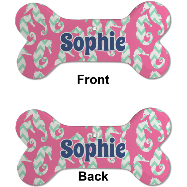 Sea Horses Ceramic Flat Ornament - Bone Front & Back (APPROVAL)