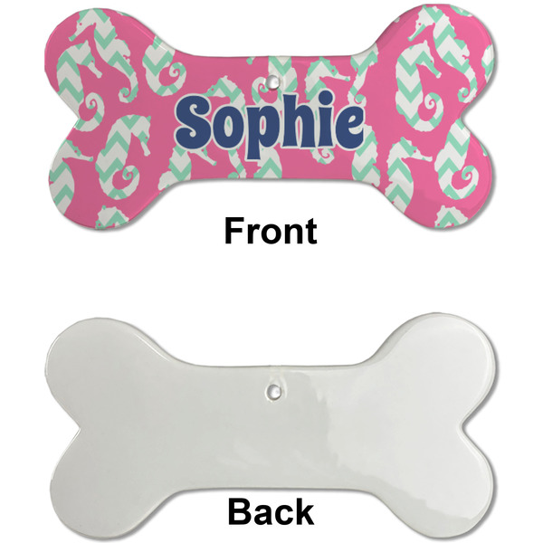 Sea Horses Ceramic Flat Ornament - Bone Front & Back Single Print (APPROVAL)