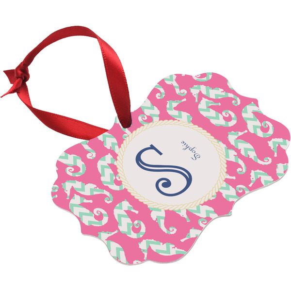 Sea Horses Christmas Ornament (Angle View)