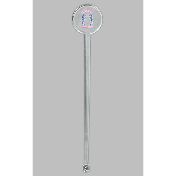 Sea Horses Clear Plastic 7" Stir Stick - Round - Single Stick