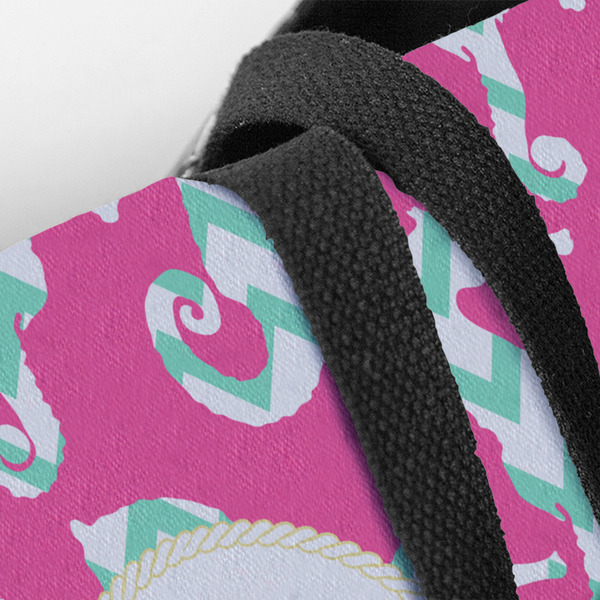 Sea Horses Closeup of Tote w/Black Handles