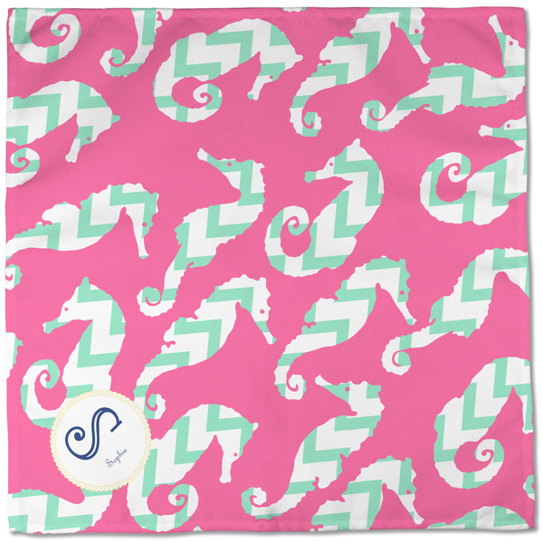 Sea Horses Cloth Napkins - Personalized Dinner (Full Open)