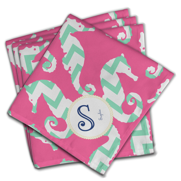 Custom Sea Horses Cloth Napkins (Set of 4) (Personalized)