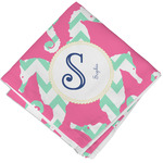 Sea Horses Cloth Cocktail Napkin - Single w/ Name and Initial