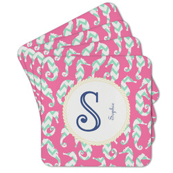 Sea Horses Cork Coaster - Set of 4 w/ Name and Initial