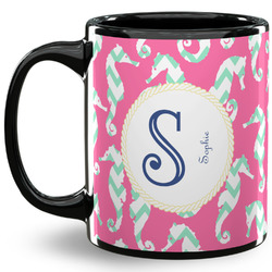 Sea Horses 11 Oz Coffee Mug - Black (Personalized)