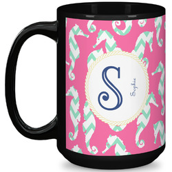 Sea Horses 15 Oz Coffee Mug - Black (Personalized)