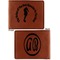 Sea Horses Cognac Leatherette Bifold Wallets - Front and Back