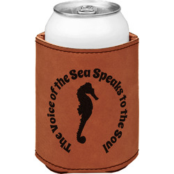 Sea Horses Leatherette Can Sleeve - Double Sided (Personalized)