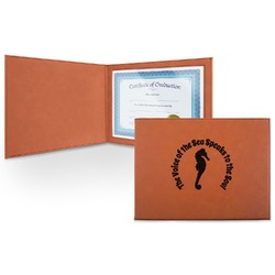Sea Horses Leatherette Certificate Holder - Front (Personalized)