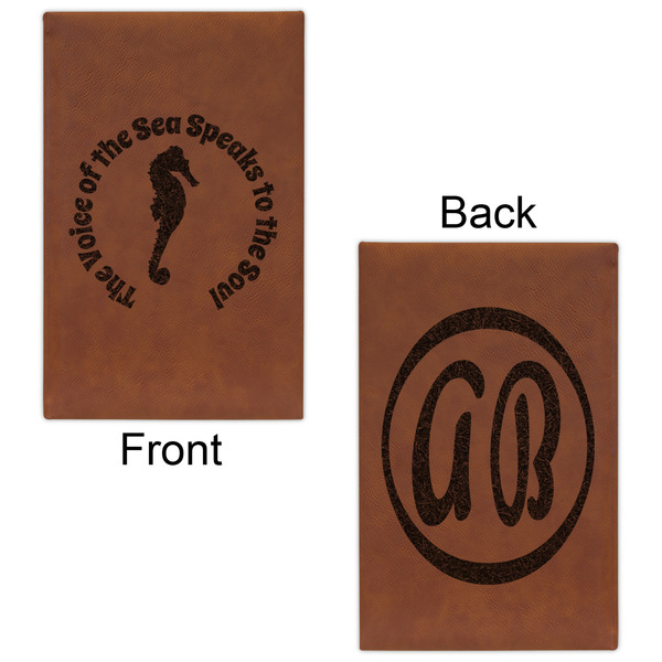 Sea Horses Cognac Leatherette Journal - Double Sided - Apvl