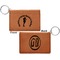 Sea Horses Cognac Leatherette Keychain ID Holders - Front and Back Apvl