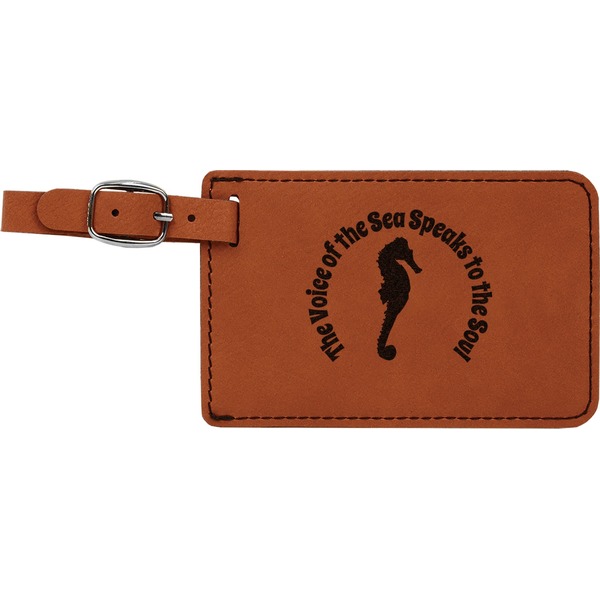 Custom Sea Horses Leatherette Luggage Tag (Personalized)