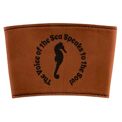 Sea Horses Leatherette Cup Sleeve (Personalized)