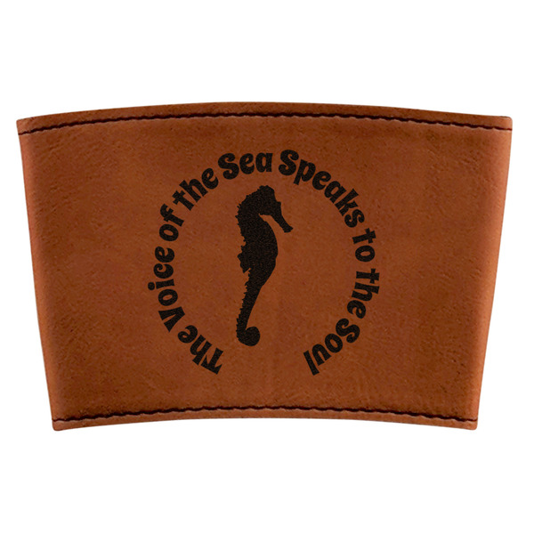 Custom Sea Horses Leatherette Cup Sleeve (Personalized)