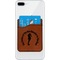 Sea Horses Cognac Leatherette Phone Wallet on iphone 8